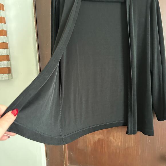 CHICO's TRAVELERS | Black Open Front Travel Cardigan Wrinkle free | Extra Large - Picture 4 of 4